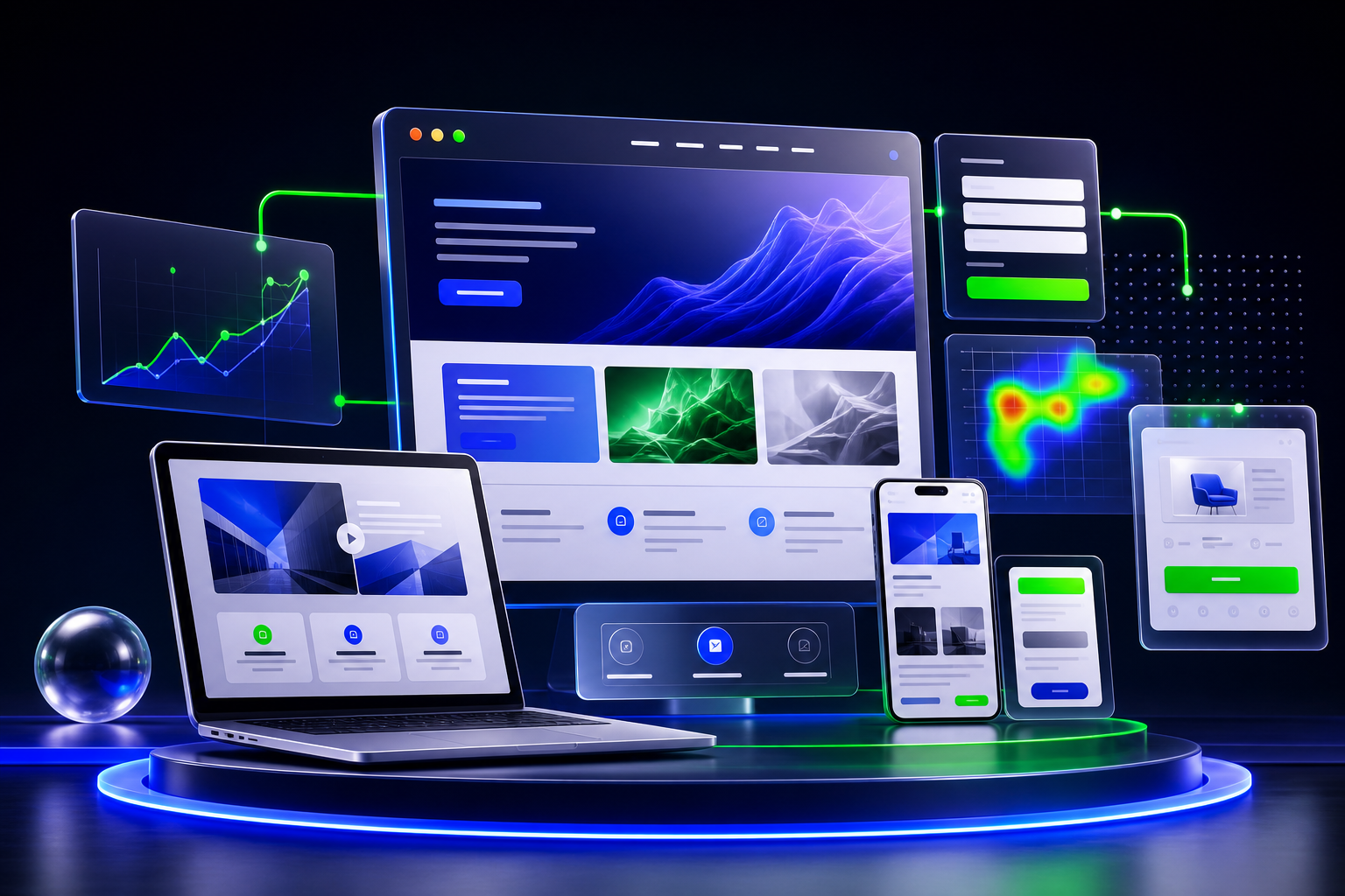 3D conversion website and responsive UI system
